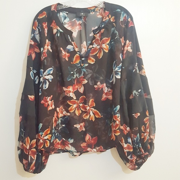 7 For All Mankind Paneled Floral Top - Picture 3 of 6